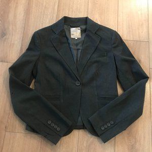 Vintage Black Short Structured Single-Breasted Blazer Jacket - Size 2